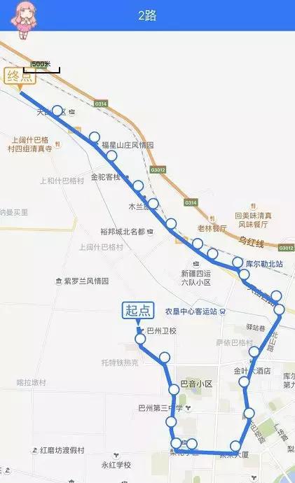 西宁k3公交车路线图,334公交车路线路线图 库尔勒市两条公交线路(2路,6路)各增3个站点!附路线图!