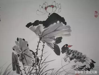 出淤泥而不染的荷花，国画欣赏