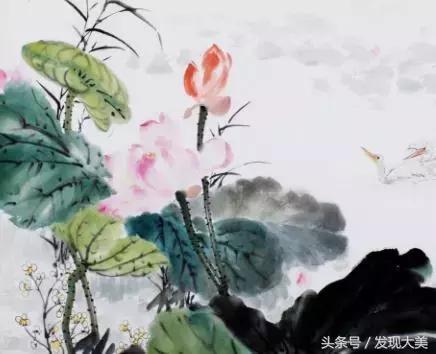 出淤泥而不染的荷花，国画欣赏