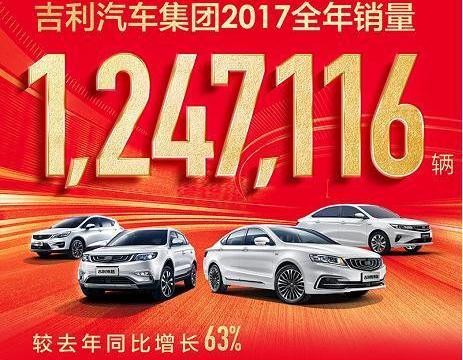 12月超15万辆, 全年突破124万辆, 吉利2018年销目标剑指158万辆