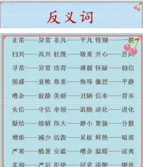 甜蜜近义词和反义词图片