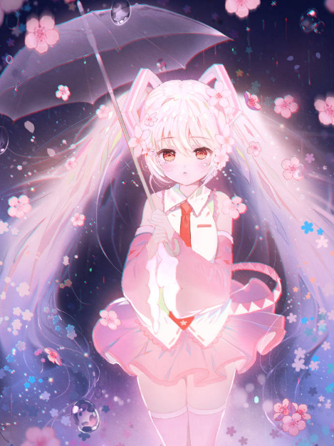 十二星座专属动漫美少女插画,双鱼座纯真灵动