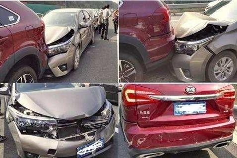 丰田卡罗拉高速追尾比亚迪，国产车的优势还不明显？