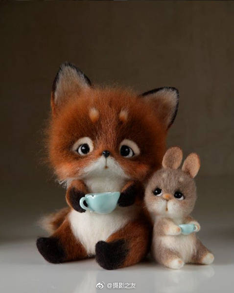 俄罗斯手工艺术家Elina Luukanen毛毡玩偶作品,有点萌~ (ins