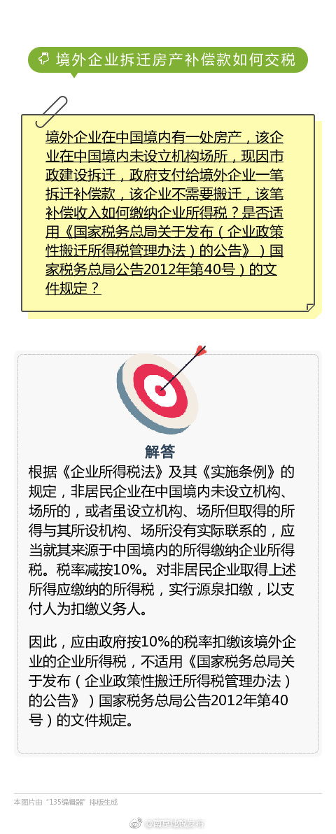 境外企业拆迁房产补偿款如何交税