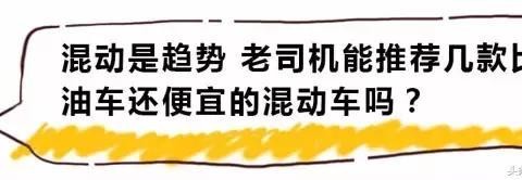 混动是趋势 老司机能推荐几款比汽油车还便宜的混动车吗？