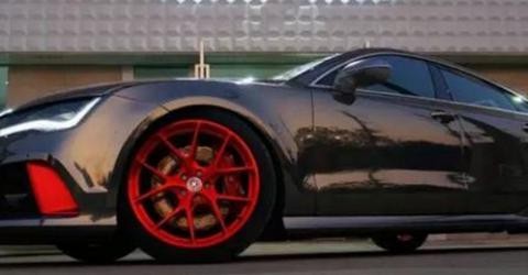 “神车”RS7再度来袭，换装 拉丝电镀红轮毂，穿梭都市的风火轮