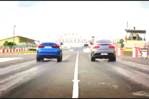 宝马X6直线加速对阵奔驰SUV，豪华SUV加速赛宝马胜出