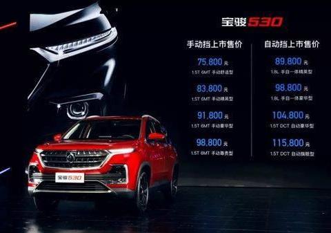 最低仅售7.58万元，宝骏530“气势汹汹”的来了