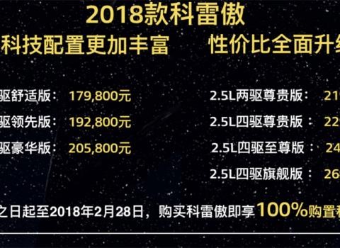 实用配置下放, 新增双维互联, 购置税100%补贴, 2018款科雷傲上市