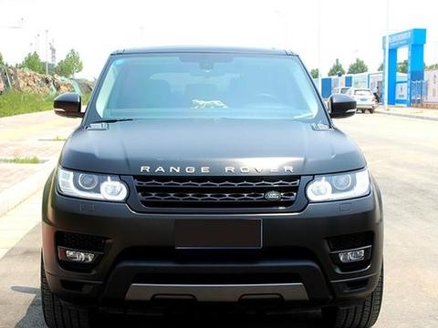 路虎揽胜汽车改色电光金属黑车身贴膜效果图