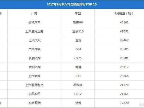9月汽车销量排行榜_汽车销量排行榜(3)