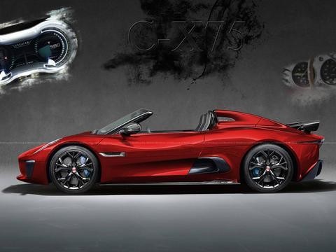 捷豹C-X75超级跑车看起来更像一辆敞篷车，可惜捷豹公司不生产