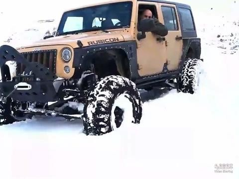 吉普牧马人Rubicon深雪越野，步履维艰！