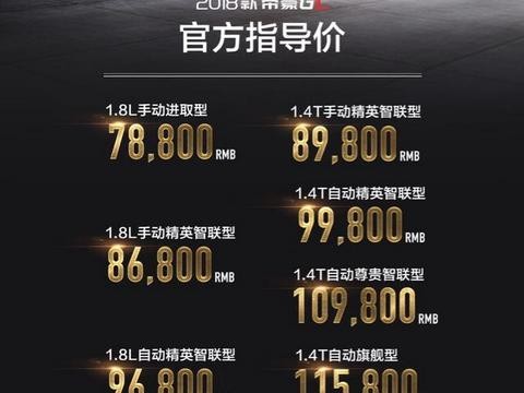 2018款帝豪GL正式上市 售价7.88-11.58万元