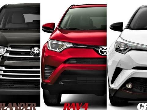 2018款丰田汉兰达 VS RAV4 VS 丰田CHR动态对视