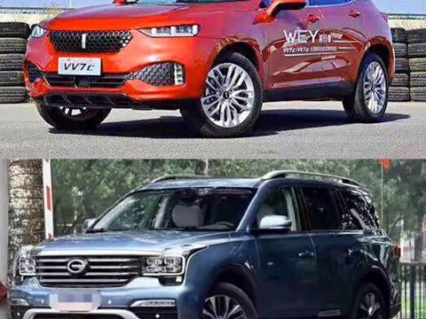 传祺GS8对比长城VV7快评，VV7比GS8差？