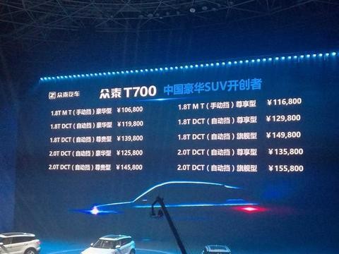 众泰T700刚一宣布价格，为啥就迎来一片掌声
