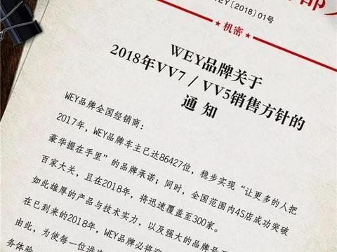 WEY乘胜追击：2018年4s店扩三倍，推多种购车优惠政策