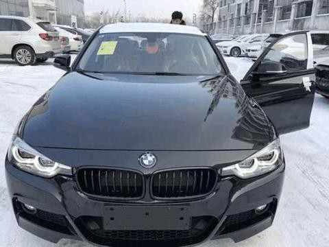 宝马330LI曜夜宝石青提车, 配干邑内饰, 勺子灯一开帅得一塌糊涂