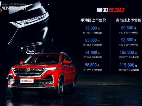 “型鲨”出没 宝骏530售价7.58万~11.58万元成年轻人购车首选