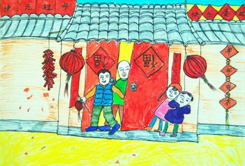 2018春节儿童画图片大全集