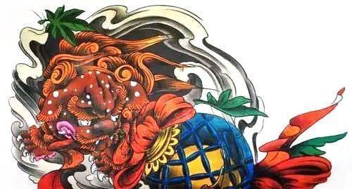 传统纹身中的经典——唐狮子