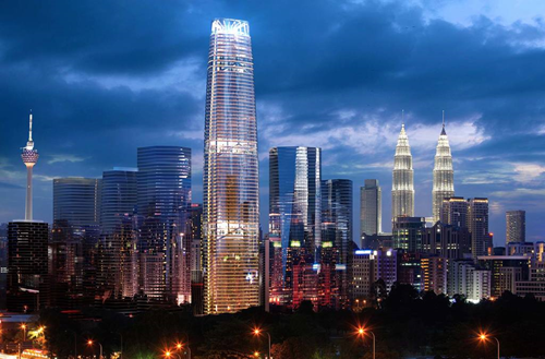 马来西亚吉隆坡新地标─中建八局承建的“标志塔”项目核心筒封顶