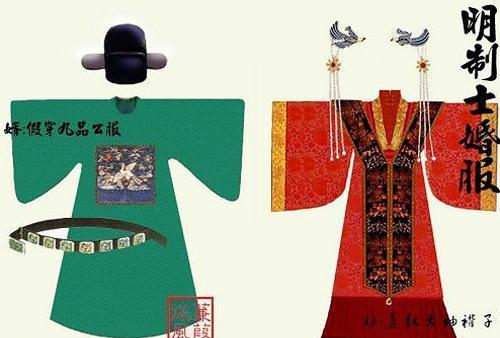 「古代婚礼的婚服」中国古代婚礼到底穿什么？凤冠霞帔？