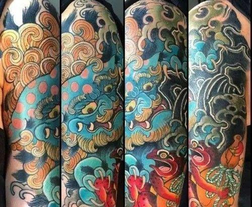 传统纹身中的经典——唐狮子