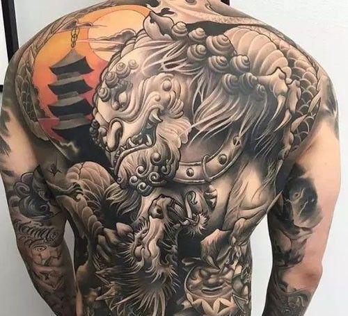 传统纹身中的经典——唐狮子