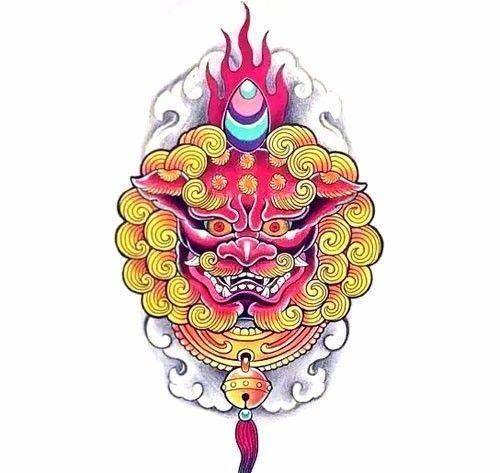 传统纹身中的经典——唐狮子