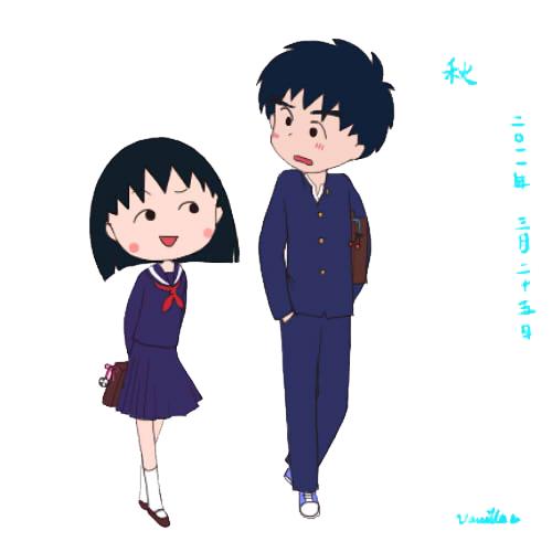 《樱桃小丸子》的情侣头像，你是喜欢花轮、大野还是小新呢?