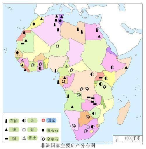 非洲已探明的矿物资源种类多,储量大.石油