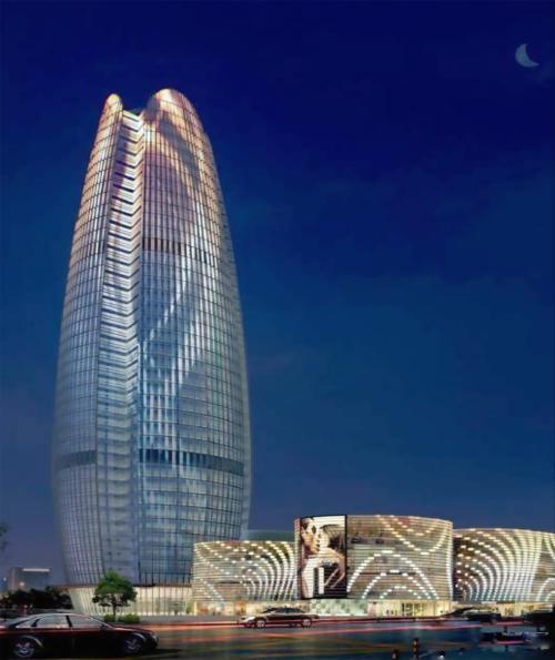 浙江地标性建筑: 宁波财富中心, 建筑高度188米!