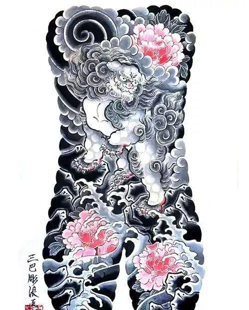 传统纹身中的经典——唐狮子