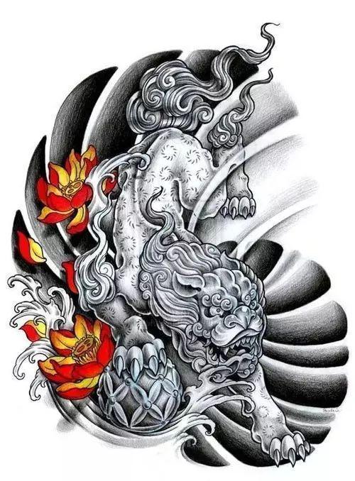 传统纹身中的经典——唐狮子