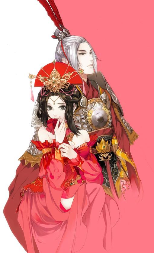 动漫古风女子出嫁壁纸——桃花好,朱颜巧,凤袍霞帔鸳鸯袄