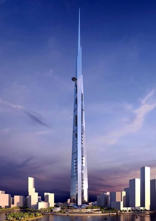 沙特在建世界第一高楼, 达1600多米, 是迪拜大楼的2倍!