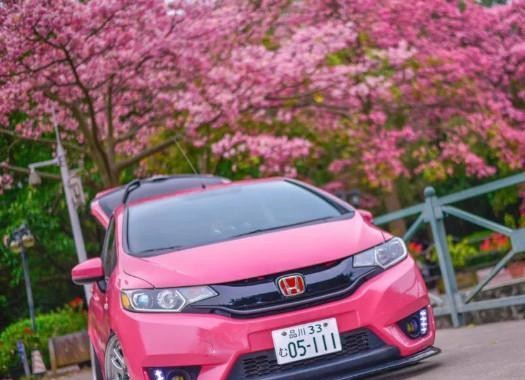 粉红粉红的本田飞度GK5改装