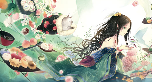 十二星座专属动漫美少女插画,双鱼座纯真灵动