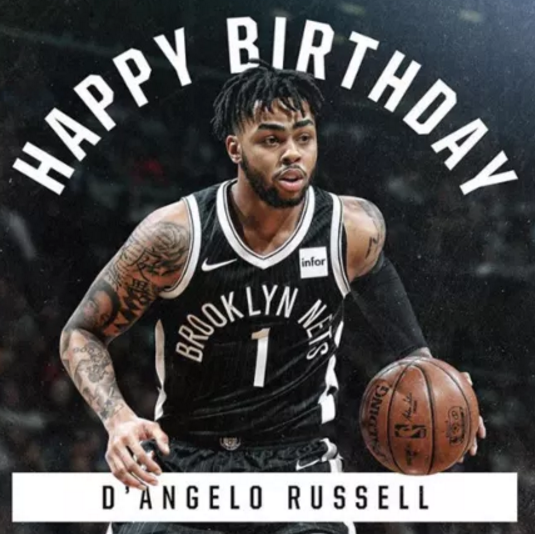 生日快乐!nba篮网队后卫拉塞尔度过22岁生日!