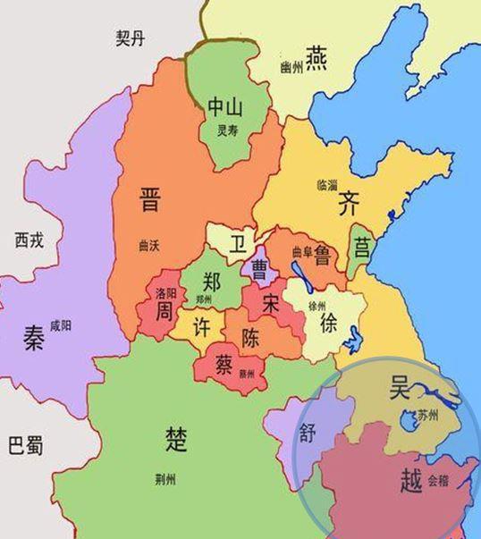 大致是今天的浙江,江苏和安徽等省一带,也就是春秋时期的吴越等诸侯国