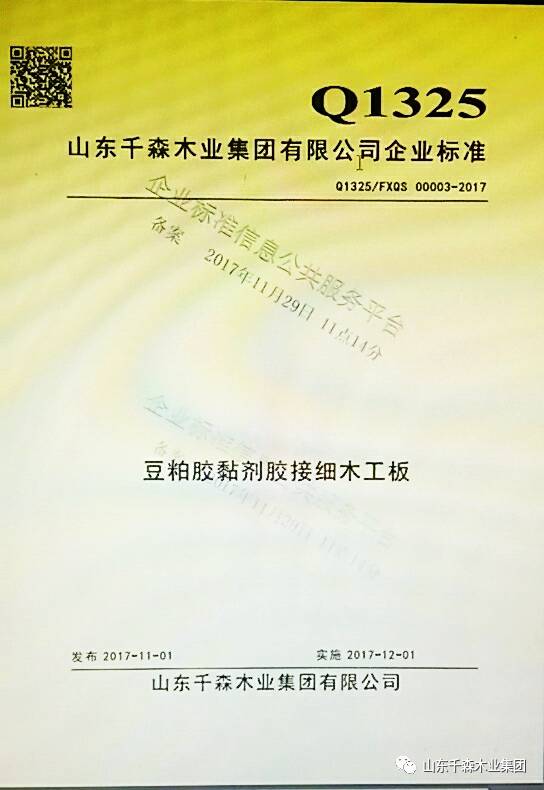 千森木业E0胶合板系列企业标准化专家论证会