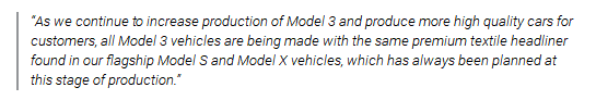 特斯拉 Model 3 车主吐槽内饰偷工减料：Alcantara 变织物