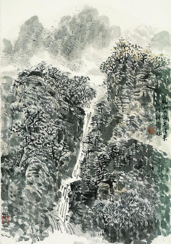 陸染石 中国美術 水墨画 山水画 蘇州画院院長 インテリア （陸染