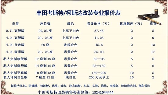 丰田考斯特15座专业的设计出色的改装，为这样的技术点赞