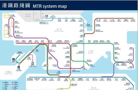 2018香港地铁线路图及地铁价格 香港一日通价
