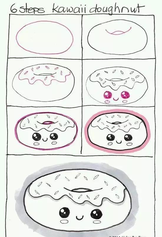 儿童简笔画教程:牛奶面包甜甜圈等,画出吃货宝宝的最爱美食
