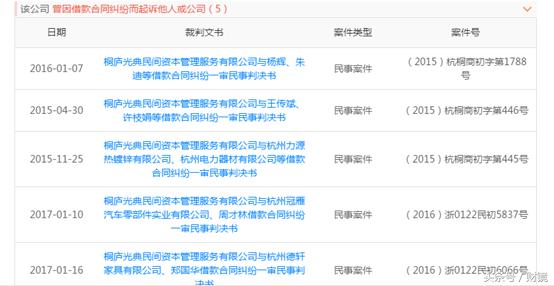 光典投资涉及的借贷纠纷
